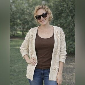Madewell Textured Cream Cardigan